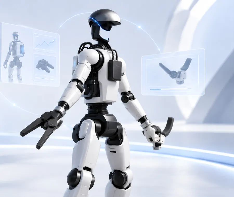 Robot se dvěma typy Sentio gripperů